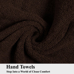 Fresh From Loom Luxury Fur Collection Hand Towel 500 Gsm Napkins Cotton High Absorbency Double Stitched Size (Brown) - Set Of 4