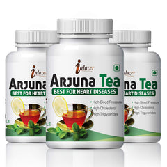 Inlazer Arjuna Tea Herbal Suppliment For Arjuna Tea Herbal Suppliment For Maintain Cholesterol Level 100% Ayurvedic | 60 Capsules 100gm 2lbs Each Pack Of 3