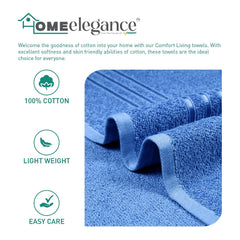 Home Elegance 100% Cotton Comfort Living Bath Towel 400 Gsm (Ocean Blue)- Pack Of 1