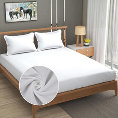 Queen Size Solid Plain Bedsheet Set Includes 2 Pillow Covers - 90 X 95 Inches, White | Exceptional Softness & Breathability | Premium Microfiber Material