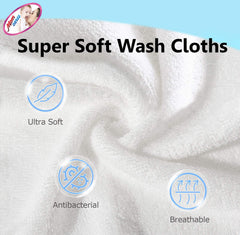 Mom Care Cotton Hand Towel 1800 Gsm | Soft Reusable Napkins Good Water Absorbency Soft & Fluffy Cotton Towel (White) - 12 Pcs