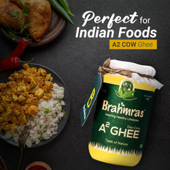 Natural Premium A2 Cow Ghee By Brahmras | Rich In Vitamins Using Traditional Bilona Method Cow Ghee Good For Baking & Frying | (1 Litr) 33.8 Ounce | Jar Pack
