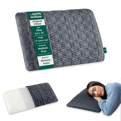 Ultra Thin Pillow For Sleeping, Orthopedic Cervical Pillow - King Size - 1.5 Inch | Ultra Slim Memory Foam Pillow | Slim Pillow For Neck & Shoulder Pain Relief - Flat Pillow - Set Of 1