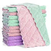 Microfiber Cleaning Cloths Highly Absorbent & Softer Dish Cloths And Kitchen Towels 140 Gsm | Reusable & Washable Lint Free For House, Car, Bathroom, Window - Pack Of 12