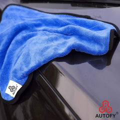 Autofy Multipurpose Microfiber 900 Gsm | Cleaning Towel Microfibre Cloth Highly Absorbent Dust Towels For All Vehicles Bikes Cars Glass Kitchen - Blue (Pack Of 5)
