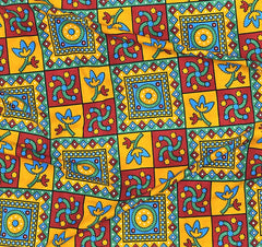 Pure Microfiber Double Bedsheet With 2 Pillow Cover - 88 X 88 Inches, Multicolor | Traditional Jaipuri Rajasthani Handcrafted Design Print Bedsheet