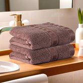Kuber Industries Medium Size Cotton Hand/Face Towel 400 Gsm (Brown) - Pack Of 2