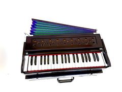 Coupler Folding Portable Harmonium With Carry Bag - 42 Keys, 7 Bellow, 3 1/2 Octaves, Two Reeds (Base- Male), Instant Response Keyboard - No Lag Time