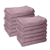 Housse Premium Microfiber Face Towel 1700 Gsm | Korean Beauty Ultra Absorbent, Odour-Free, Quick Dry Face Towel (Pack Of 12) - Rose Taupe