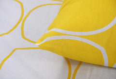 Single Bed Sheet Size - 55 X 88 Inches With 1 Pillow Covers, White & Yellow | Wash Dark Colors Separately | Lightweight, Soft, & Comfortable Bedsheet