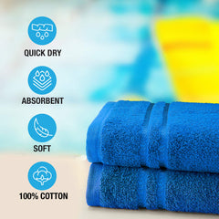 Welspun 100% Cotton Quick Dry Bath Towel 450 Gsm | High Absorbency Super Soft, Fast Drying Bath Towels (Navy Blue)