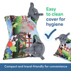 Soft & Cozy Pillow For Kid's, Comfortable Pillow For 2 Year Old's Elephant Print, Grey - 12x18 Inches | Suitable For All Sleepers, Multipurpose & Comfortable, Breathable - Pack Of 1