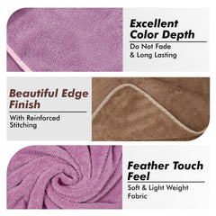 Urbanleaf Microfiber Large Bath Towel Quick Dry Super Absorbent Bath Towel | Towel For Bath, Travel, Gym, Beach, Pool & Yoga (Brown & Purple)