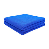 Softspun Microfiber Cloth 350 Gsm | Thick Lint & Streak-Free Multipurpose Cloths Microfibre Towels - 2 Pcs (Blue)