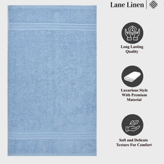 Fresh From Loom Luxury Fur Collection Hand Towel 500 Gsm Napkins Cotton High Absorbency Double Stitched Size (Aqua) - Set Of 2