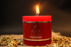 STRAWBERRY FRAGRANCE PILLAR CANDLE 2.5 INCH PACK OF 2 BEST FRAGRANCE CANDLES