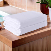 Kuber Industries Cotton Bath Towels 200 Gsm | Super Soft Swimming & Bathing Towel Travel Cotton Towel & Gamcha - White (Pack Of 2)