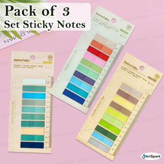 600 Pcs Transparent Sticky Notes, Morandi Pastel Page Markers With Ruler, Clear Index Tabs