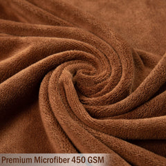 Hokipo Super Soft Microfiber Bath Towel 450 Gsm Large Caramel Brown (In-641-Br)