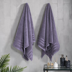 Mytrident Finesse 100% Cotton Bath Towels 1200 Gsm (Purple) -2 Piece