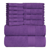 Trident Soft Comfort Air Rich Bath Towels 500 Gsm | 100% Cotton Towel, Super Soft, Highly Absorbent, 12 Pieces (Plum)