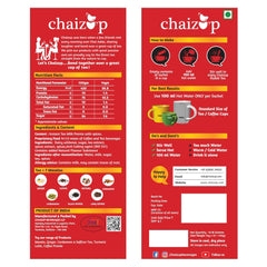 Chaizup Premium 1 Min Instant Masala Tea Premix - 140gm, 4.9 Ounce, 10 Sachets | Just Add Hot Water - Assam Masala Chai Powder | Low Caffeine, No Added Color - Home Like Tea