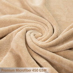 Hokipo Super Soft Microfiber Bath Towel 450 Gsm Large Cream (IN-641-CRM)