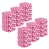 Kuber Industries Super Absorbent & Reusable Microfibre Face Towel 1800 Gsm (Zig Zag Pink) - Pack Of 24