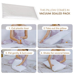 Microfiber Bed Pillows For Sleeping Without Cover, White Pillows- 26x17 Inches | Height Adjustable White Pillows, Rectangular Shape, Easy Maintenance, Superior Softness - Pack Of 4