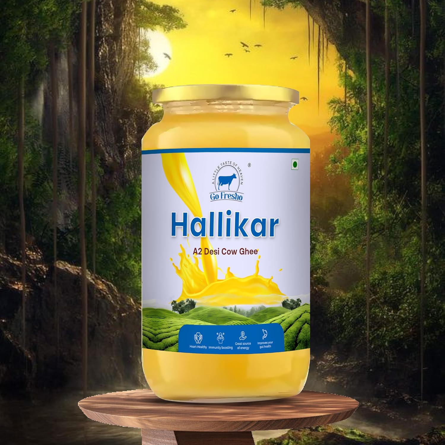 100% Natural Desi Hallikar Cow Ghee By Go Fresho | High In Vitamins A, D & Healthy Desi Ghee Good For Improves Skin Care | (1 Litr) 33.8 Ounce | Jar Pack 100% Natural Desi Hallikar Cow Ghee By Go Fresho | High In Vitamins A, D & Healthy Desi Ghee Good For Improves Skin Care | (1 Litr) 33.8 Ounce | Jar Pack