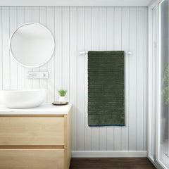 Spaces 100% Cotton Bath Towel 600 Gsm | High Loft Ribbed Texture High Absorbency Cotton Bath Towels (Dark Green)