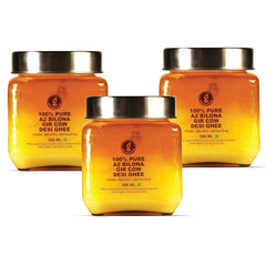 Premium A2 Bilona Gir Cow Desi Ghee By Gir Amritphal | Good Source Of Healthy Desi Cow Ghee For Dishes | 1.5Litre (500ml * 3) 50.7 Ounce | Container Jar