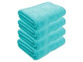 Black Gold The Finer Touch Oversized Microfiber Bath Towel 2600 Gsm | Soft Quick-Dry Microfiber Towel Lightweight, Absorbent & Travel-Friendly (Green Blue) - Pack Of 4