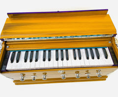 Musical Instrument Harmonium With Cover Bag - 7 Stopper, 39 Keys, Double Fold Bellows, Two Reeds (Base- Male), 3 1/4 Octaves | Tuning 440 Standard Pitch - Compact & Portable Design