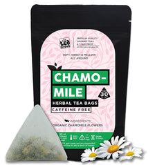 The Tea Trove Organic Chamomile Herbal Tea Bags In Resealable Pouch - 30 Unwrapped Tea Bags | Caffeine Free Chamomile For Sleep & Stress Relief Tea - Steep Hot Or Iced