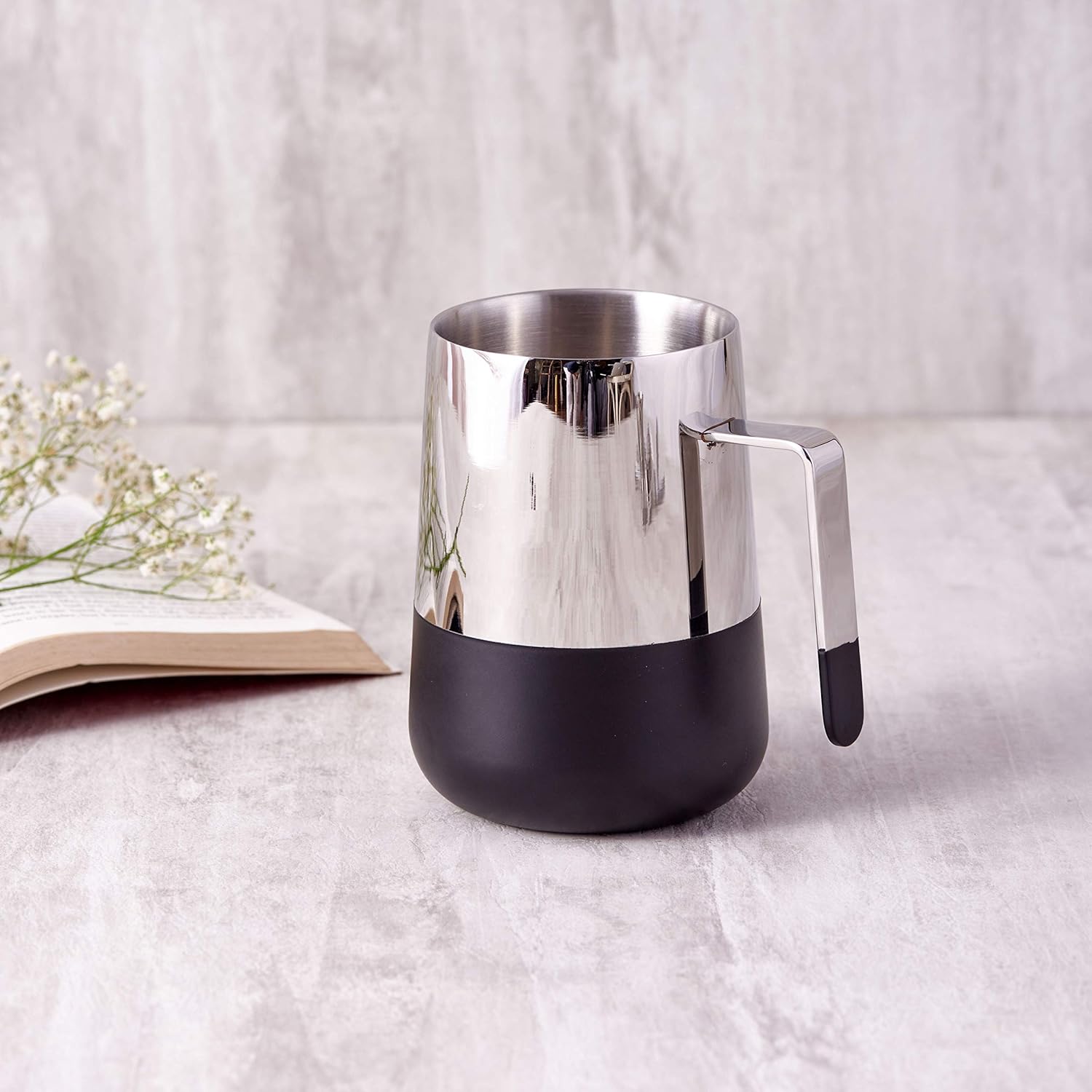 Stainless Steel Mug Set Of 2 - Magic Series, Chrome & Black | Multipurpose For Water, Milk, Tea & Coffee - Perfect For Celestial Home | Serve Ware & Tableware Stainless Steel Mug Set Of 2 - Magic Series, Chrome & Black | Multipurpose For Water, Milk, Tea & Coffee - Perfect For Celestial Home | Serve Ware & Tableware