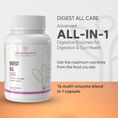 Autoimmunity Care Digest All Care Advanced All - In -1 Digestive Enzymes For Digestion Support Prevents Indigestion, Bloating, Gas & Stomach Discomfort | 30 Capsules, 50gm 0.1lbs