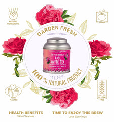 San-Cha Silver Needles Rose White Tea - 25gm, 0.8 Ounce | Promotes Healthy & Glowing Skin - Low Caffeine, Richest In Antioxidants