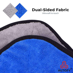 Autofy Multipurpose Microfiber 900 Gsm | Cleaning Towel Microfibre Cloth Highly Absorbent Dust Towels For All Vehicles Bikes Cars Glass Kitchen - Blue (Pack Of 5)
