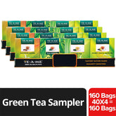 TE-A-ME Assorted Green Tea Bags - Pack Of 4 X 40 Tea Bags | Kashmiri Kahwa+ Tulsi+ Green Tea+ Honey Lemon Green Tea Bags - Contains Caffeine