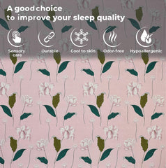 Microfiber Single Bedsheet Set With 1 Pillow Covers (60 X 90 Inches) Pink & Green | Durable & Long-Lasting | 144 Thread Count | Wrinkle Free