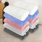 Heelium Bamboo Face Towel 1200 Gsm | Ultra Absorbent & Odour-Free 3x Softer Than Cotton Towels | Pack Of 10 -White, Iris, Peach, Light Grey & Grey