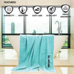 Housse Premium Soft Microfiber Embroidery Bath Towel 350 Gsm | Soft Absorbent Quick-Drying Sweat Towel (No Excuse - Fluroescent)