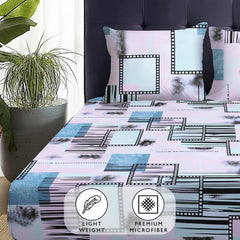 Double Bedsheet With 2 Pillow Covers - Queen Size 88 X 98 Inches, Pink & Black | Perfect For Home Decor & Gifting | 4 Pcs Bedding Set