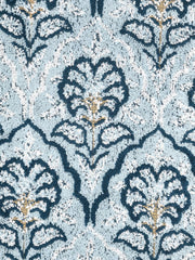 Homefresh Print Cotton Bath Towel 500 Gsm | Geometric Pattern Navy Blue & Grey (Zubaan)