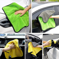 Auto Hub Heavy Microfiber Double Sided, Extra Thick Plush 800 Gsm Lint-Free Towel (Multi Color)