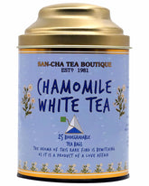 San-Cha Chamomile White Tea - 25gm, 0.8 Ounce, 25 Pyramid Tea Bags | Hand Plucked & Hand Rolled - Low Caffeine, Richest In Antioxidants