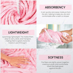 Enrich Homes Bath Towels 550 Gsm | For Women Large Size Absorbent Microfiber Bath Towel 2x Softer Than Cotton Towels (Rose Baby Pink)