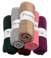 Furnofy Premium Cotton Hand Towels Set Of 6 Ultra Soft, Highly Absorbent & Quick-Dry For Gym, Kitchen, Pool, Travel & Home (Vibrant Multicolor)