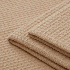 Encasa Xo Kitchen Dish Towels Set 200 Gsm | Waffle Weave & Flat Hand Tea Towel | Quick Drying Reusable Cotton Washcloths | Set Of 4 (Beige)